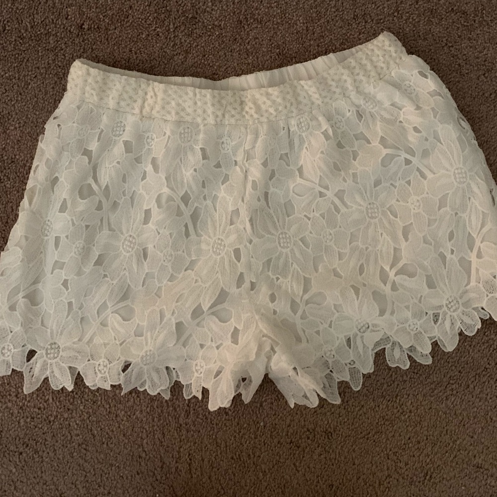 2 for 20 White Lace Shorts
